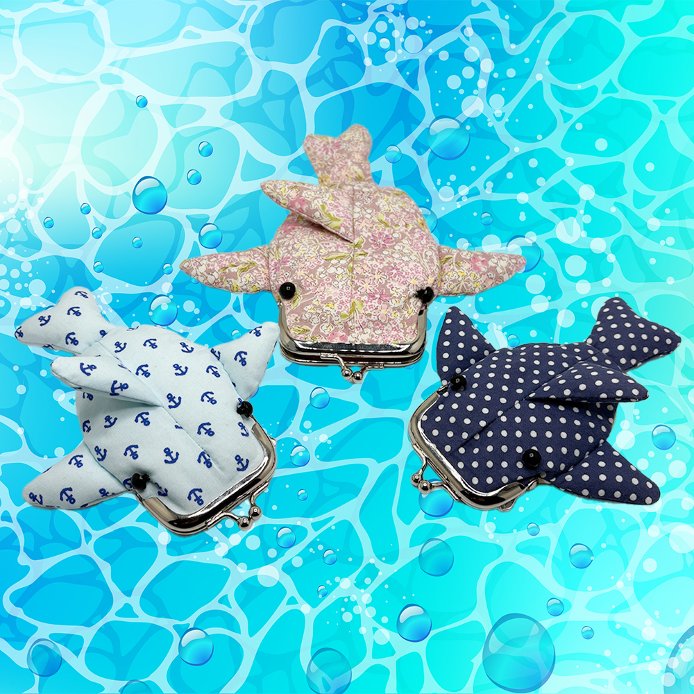 がま口ポーチ・ジンベイザメ型